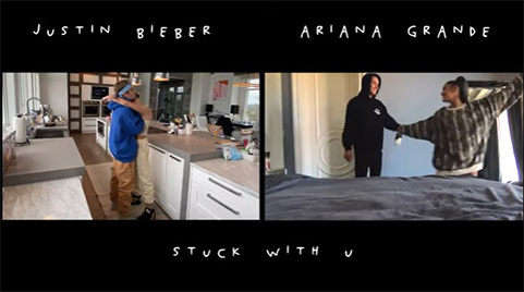アリアナ・グランデ＆ジャスティン・ビーバーが新曲「Stuck with U」リリース　PVにアリアナの新恋人
