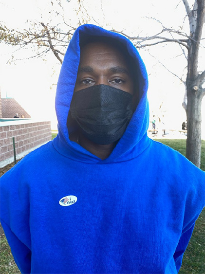 >カニエ・ウェストが自身に投票「人生で初めての投票」
