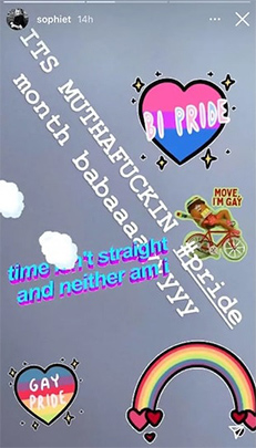 ソフィー・ターナー、プライド月間に投稿「時間はストレートではないし、私もそう」　カミングアウトか？ 