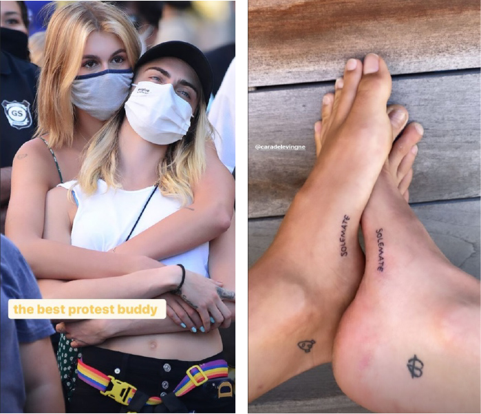 >カーラ・デルヴィーニュとカイア・ガーバーがおそろいの“ソウルメイト・タトゥー” 