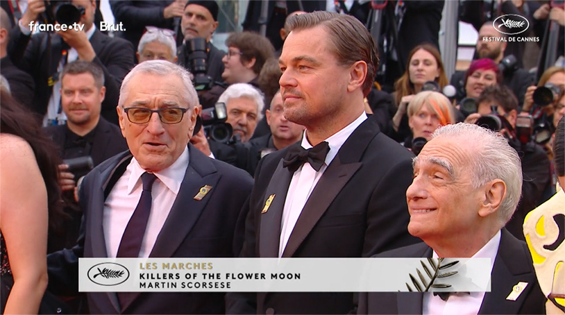 ディカプリオ、デ・ニーロ、スコセッシ監督　カンヌに登場　「キラーズ・オブ・ザ・フラワームーン」プレミアに出席