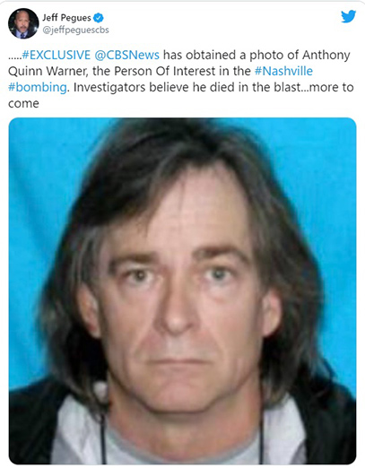 米ナッシュビルのクリスマス爆弾魔、犯行動機をめぐって妄想じみた「５G陰謀論」の可能性も浮上
